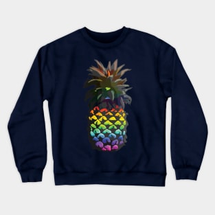 Pineapple Rainbow Black Base. Crewneck Sweatshirt